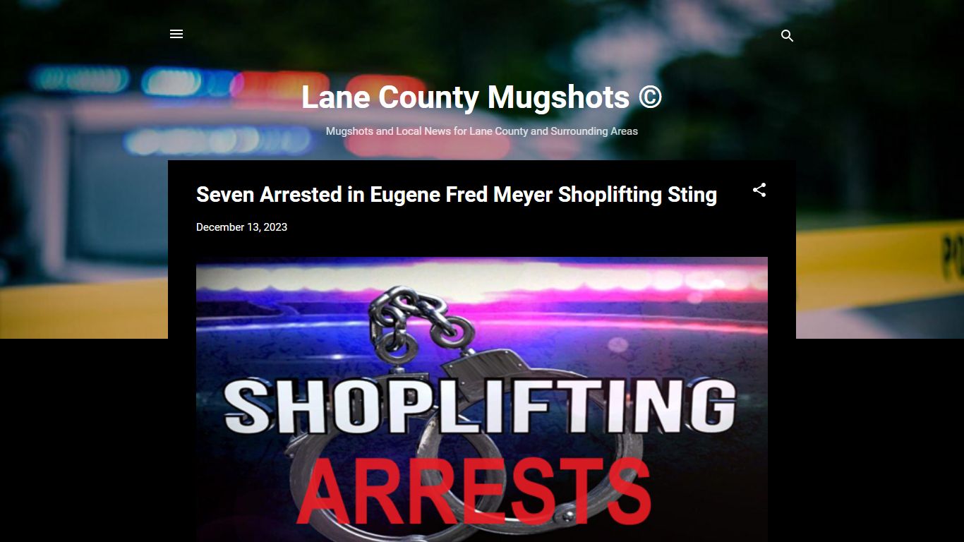 Lane County Mugshots